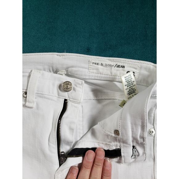 Rag & Bone Jeans Size 26 White Stretch Denim Pants Mid Rise Ladies Capri - Picture 6 of 13